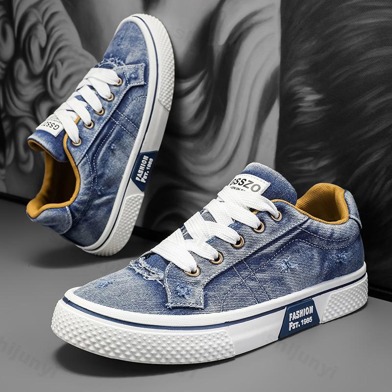Autumn Men Casual Sports Shoes Canvas Retro Breathable Comfortable Anti Slip Thick Platform Outdoor Running Shoes Zapatillas