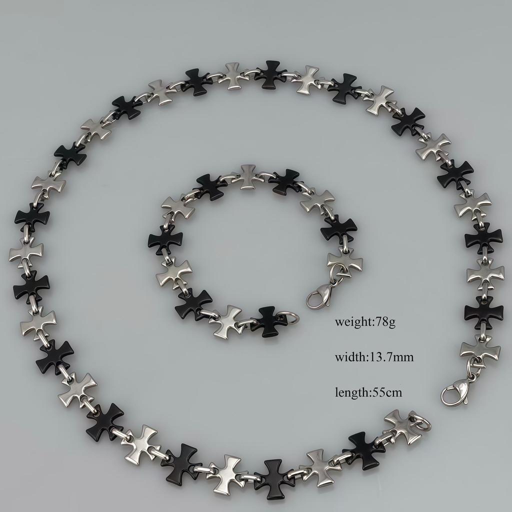 Trendige Herren-Kreuzkette aus Titanstahl – Hip-Hop-Design