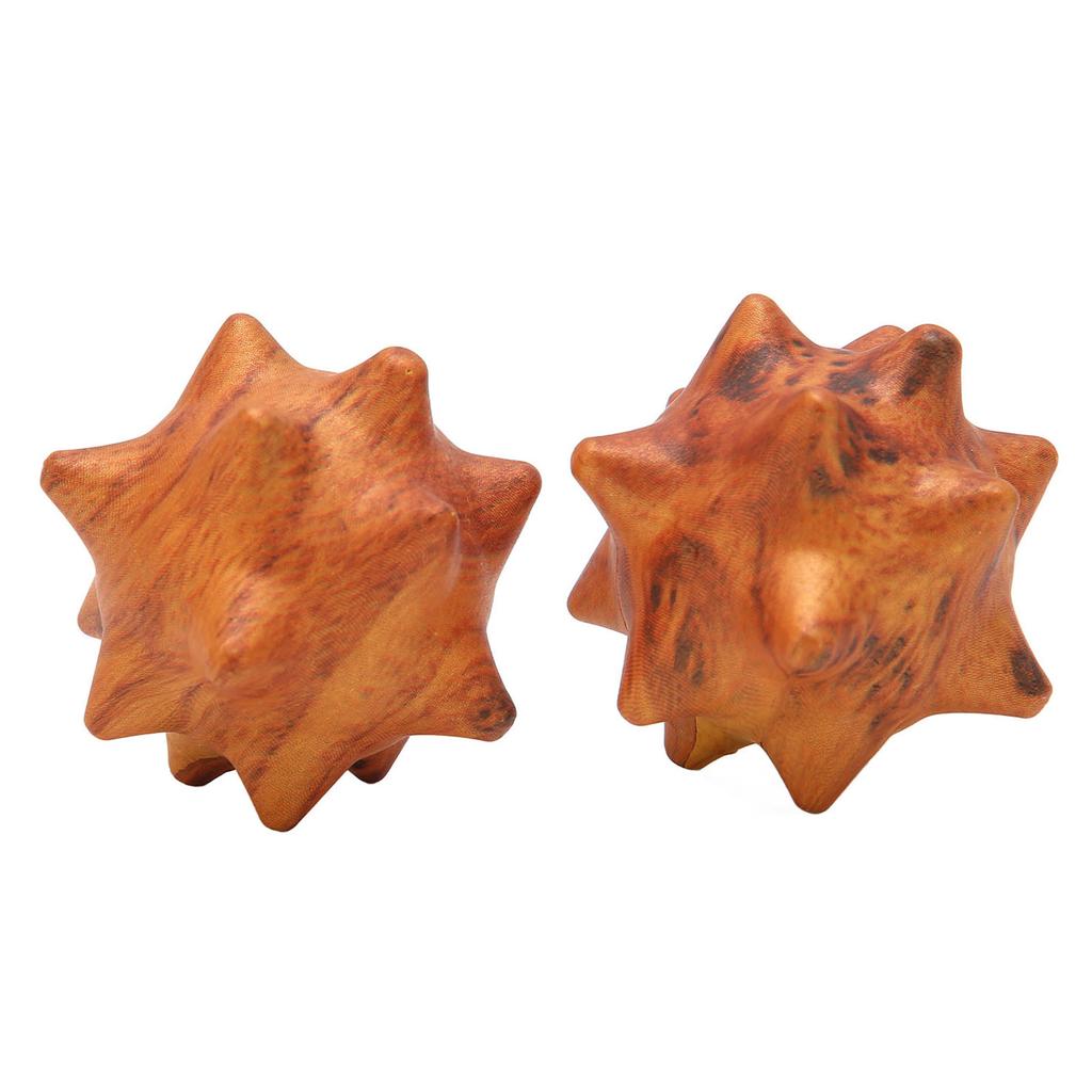 2pcs Hand Massage Ball Wooden Palm Relaxing Spiky Textured Acupoint Massage Balls for Elderly