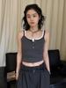 Louvre Spring Double Strap Buttoned Camisole Slimming Top