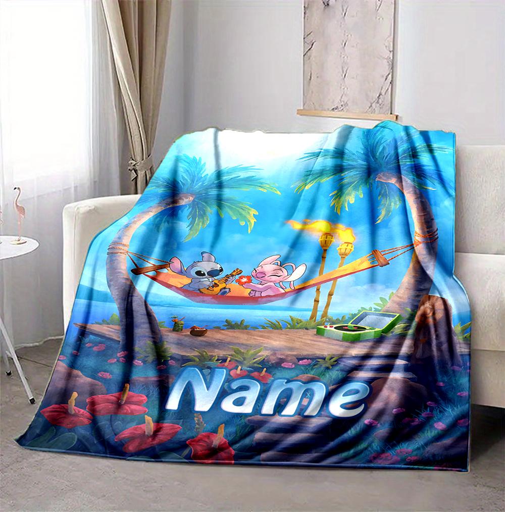 Custom Name Island Adventure Flannel Blanket Throw Blanket Soft Warm Sofa Bed Decor Unique Gift