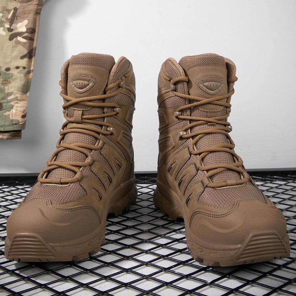 TUINANLE Man Safety Shoes Work Army Boots Breathable Slip Resistant Desert Climbing Hiking Shoes for Men