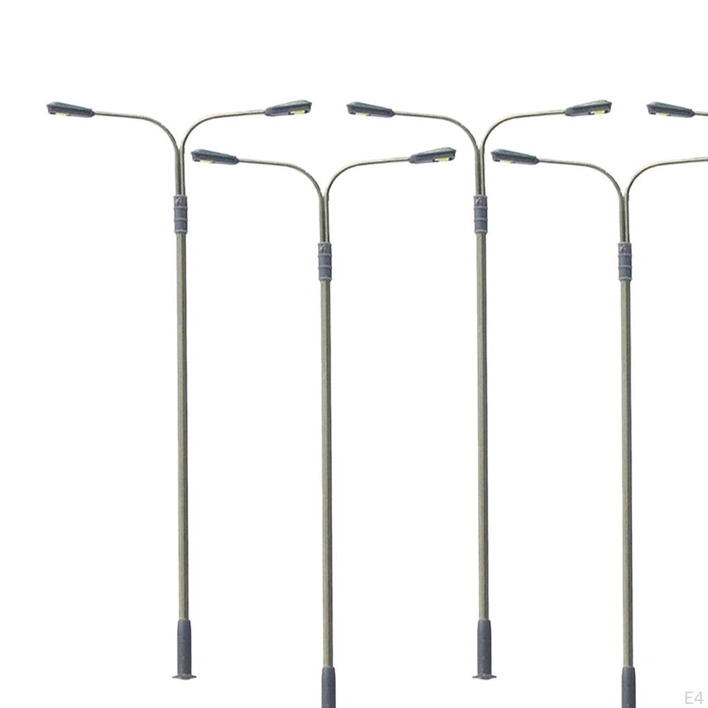 5 Pieces Mini Street Lights Model ,Outdoor Pathway Lantern Post, Railway Train Lamps Post for