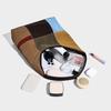 Borsa Tote Patchwork a Blocchi di Colore Vintage Borsa a Spalla di Grande Capacità Stile Semplice Portafoglio da Donna per l'Uso Quotidiano e i Viaggi