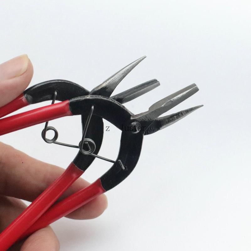 Jewelry Tools: Split Ring, Spreading, and Shaping Pliers with Plastic Handles for DIY Accessories.