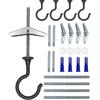 NACETURE 4 Pack Large Swag Ceiling Hooks for Hanging Plants - Heavy Duty Ceiling Hangers, Chandelier Hook Ceiling Tallation for Cavity Wall Fixing