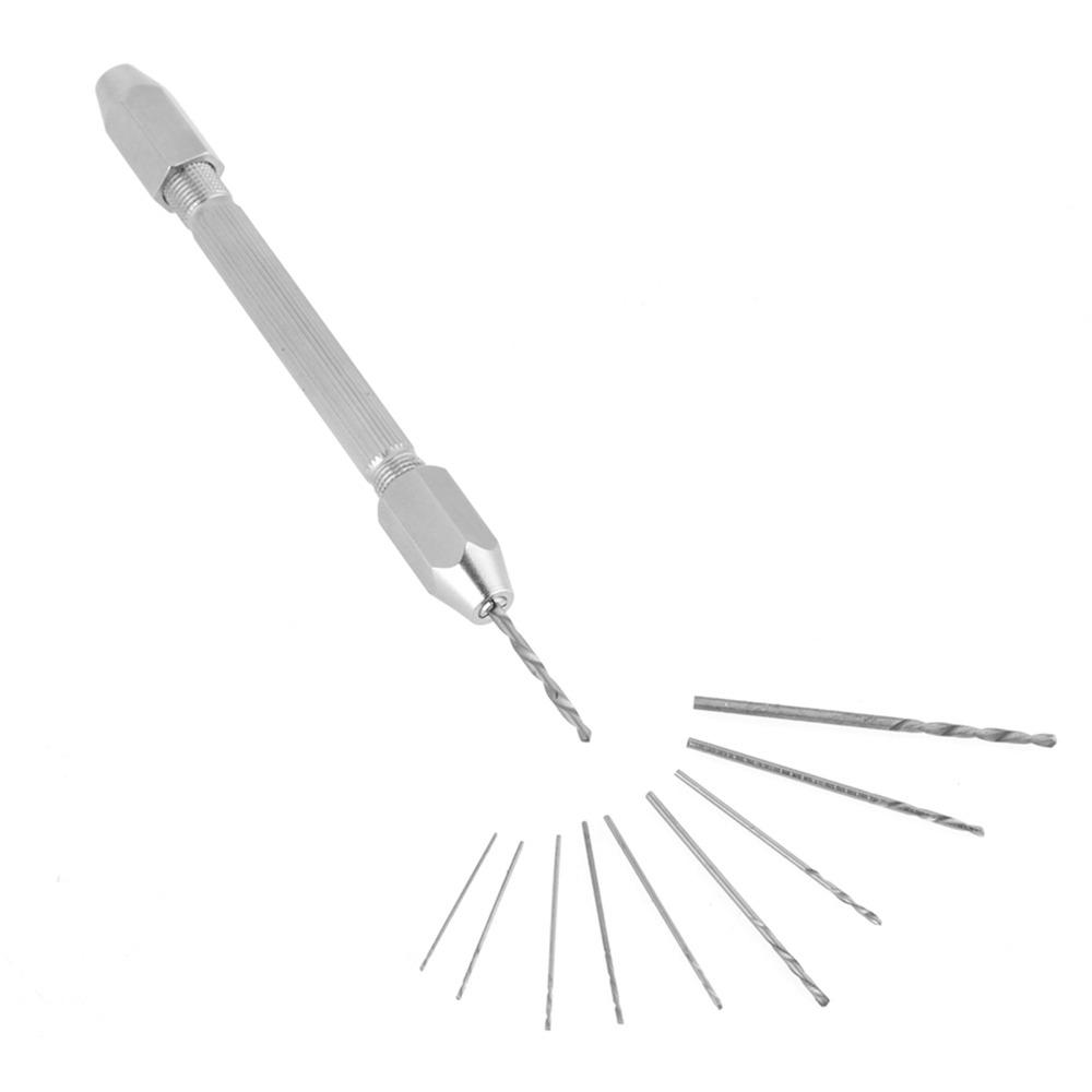 10pcs Double Ended Chuck Micro Twist Drill Bit Set Jewelry Watch Repair Tool Jewelry Making
