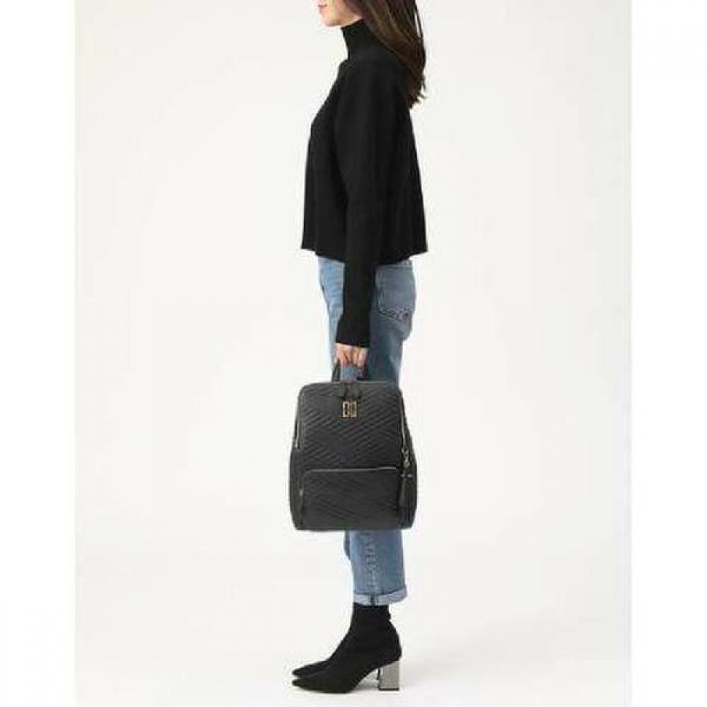 Daks Black Cutting Dd Logo Quilting Leather Backpack Dcba1f369bk