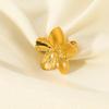 French Retro 18K Gold PVD Stainless Steel Flower Open Ring for Women