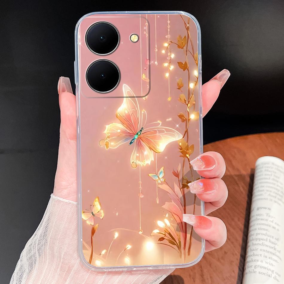 Phone Case For Vivo Y100i Y200i Y300i Y500i 5G Vintage Angel Soft Transparent Silicone High Quality Shockproof Funda