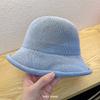 Koreanischer Stil Frühes Frühjahr Japanisches Papier Eimerhut Damen Lässig Gestrickt Aufgerollter Rand Beckenhut Sonnenschutz Visierhut