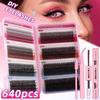 Premium DIY Mixed Cluster False Eyelash Set - 547 Dense, Curled Segments for a Customized Look