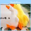 White Cuddly Goose Plush Toy Cute Sleeping Stuffed Doll Kids Gift Decoration