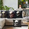 Halloween Skeleton Rose Cushion Pillowcase Printed Polyester 45X45Cm Throw Pillowcover Decorative Sofa Cushion Pillowslip Decor