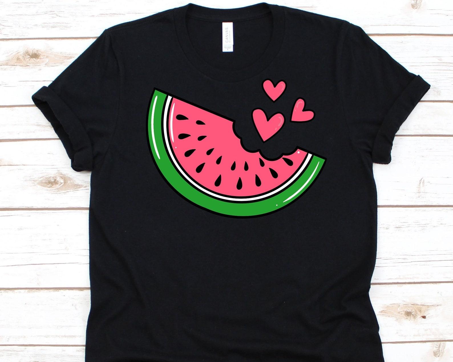 Bitten Watermelon Shirt, Watermelon Lover Gift, Sliced Watermelon, Citrullus Lanatus, Summer Fruit Design, Watermelon Shirt, Fruit Lover XL