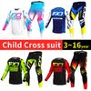 Conjunto de equipamentos de motocross para crianças 4 5 6 7 8 9 10 11 12 13 anos Juventude criança Motocicleta menino menina Jersey Pant Kits corrida terno Off-road Enduro MX MTB