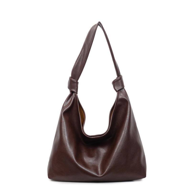 Tote bag women's lazy wind large-capacity bag women's new simple design commuter versatile soft leather shoulder bag