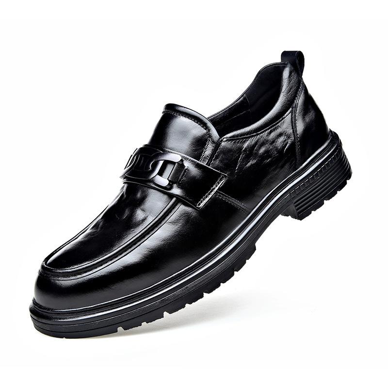 

Платье с крокодиловым узором, низкие кожаные туфли, мужские осенние кожаные туфли, дышащие, новые, деловые, повседневные, мужские туфли, тренд 44 чёрный