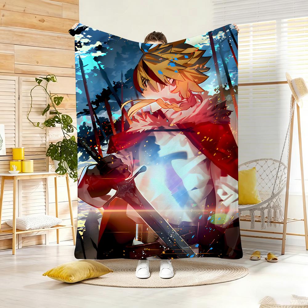 Dark Fantasy  Anime F-Fatestrange Fakes Throw Lightweight 240G Flannel Blanket Soft Skin-Friendly For Summer Cooling