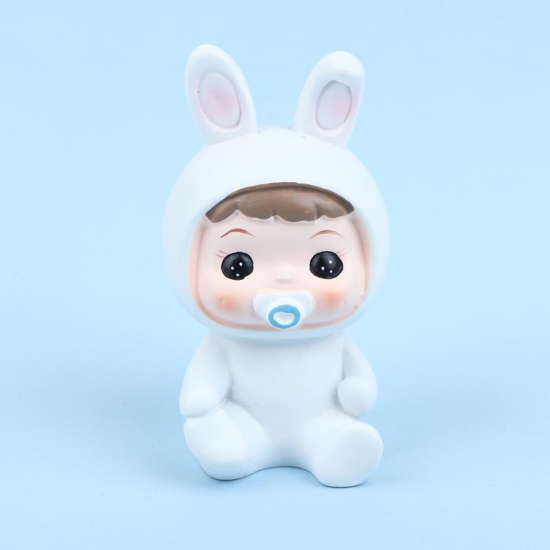 Cake Topper Beautiful Girl Rabbit Baby For Happy Baby Birthday Party Cake Decoration Party Supplies