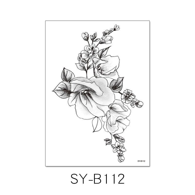 Cross Border New Small Fresh Color Hand-painted Flower Tattoo Sticker Waterproof Durable Wedding Photo Arm Decoration