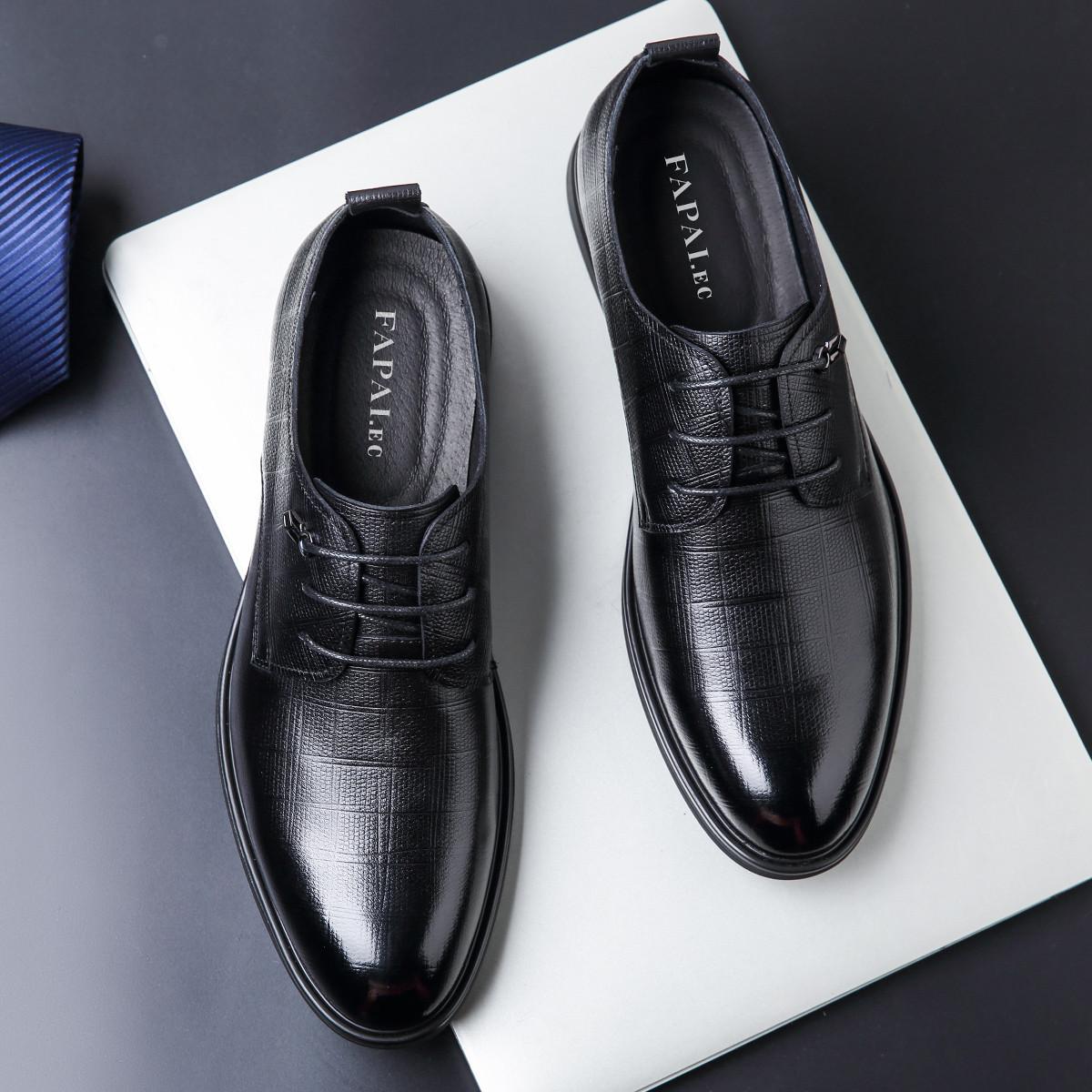 

2025 кожаная обувь натуральная кожа мужская деловая классическая мужская обувь британский стиль свадебные дерби мужская обувь ощущение высокого класса нескользящая чистая кожа 43