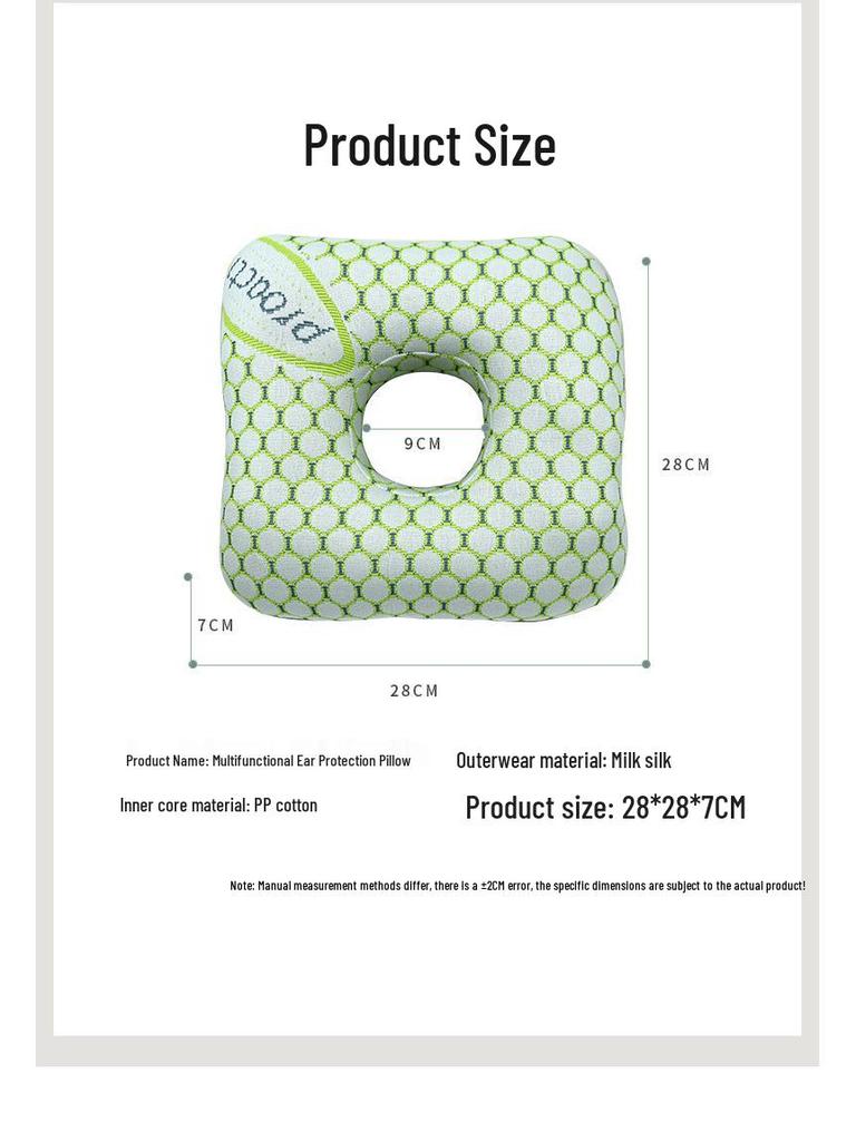 TEMU Ear Protection Pillow for Pierced Ears - Anti-Pressure, Hollow Design for Comfort