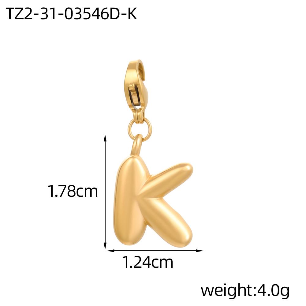 CARLIDANA 3PCS Bubble Letter Jewelry Pendant A-Z Stainless Steel Lobster Clasp Gold Color Bracelet Alphabet Charms Accessories