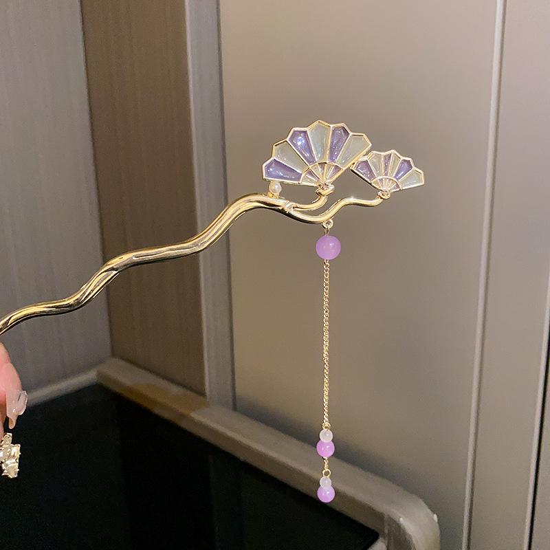Four Seasons Chinese Tassel Hairpin: Ancient Style Hanfu with Fresh Pearl and Jiangnan Classical Cheongsam Hair Accessory