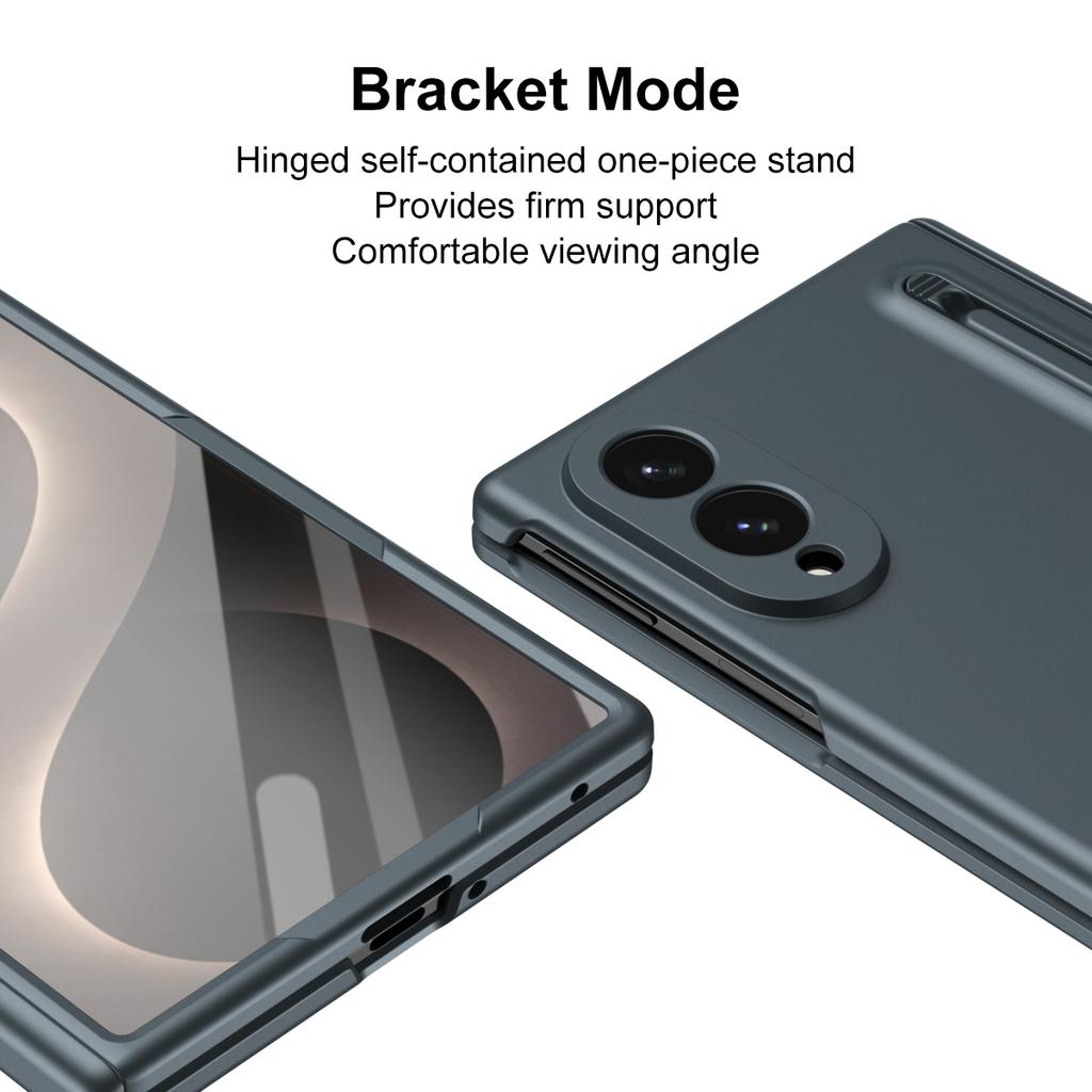 Für Samsung Galaxy Z Fold 8 Wide Case, Scharnierschutzhülle + Bildschirmschutzfolien mit Stift- und Stiftehalter