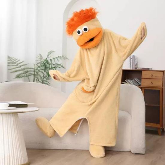 Jednodílný pyžamový overal Big Mouth Vtipné Unisex Pyžamo Zimní Útulné S Kapucí Fleece Ultra-Měkký Plyšový Jednodílný Oblečení Na Volný Čas