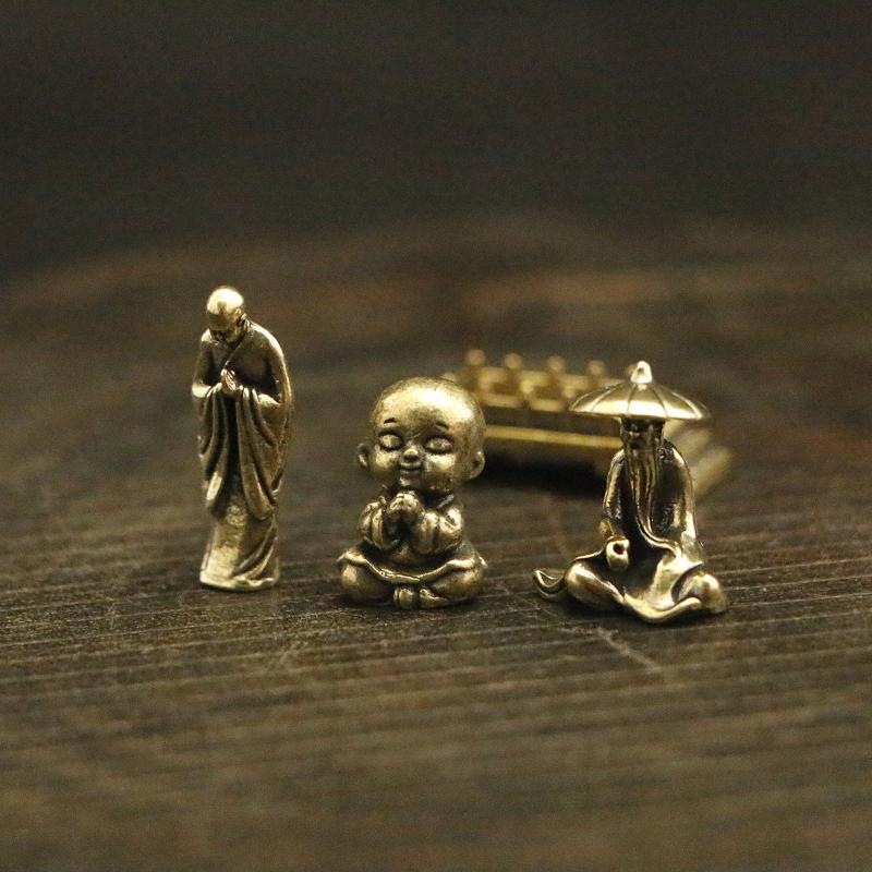 Brass Fishing Old Man Small Statue, Desktop Ornaments, Retro Fisherman Mini Figurines Models, Home Decorations, Crafts Accessori