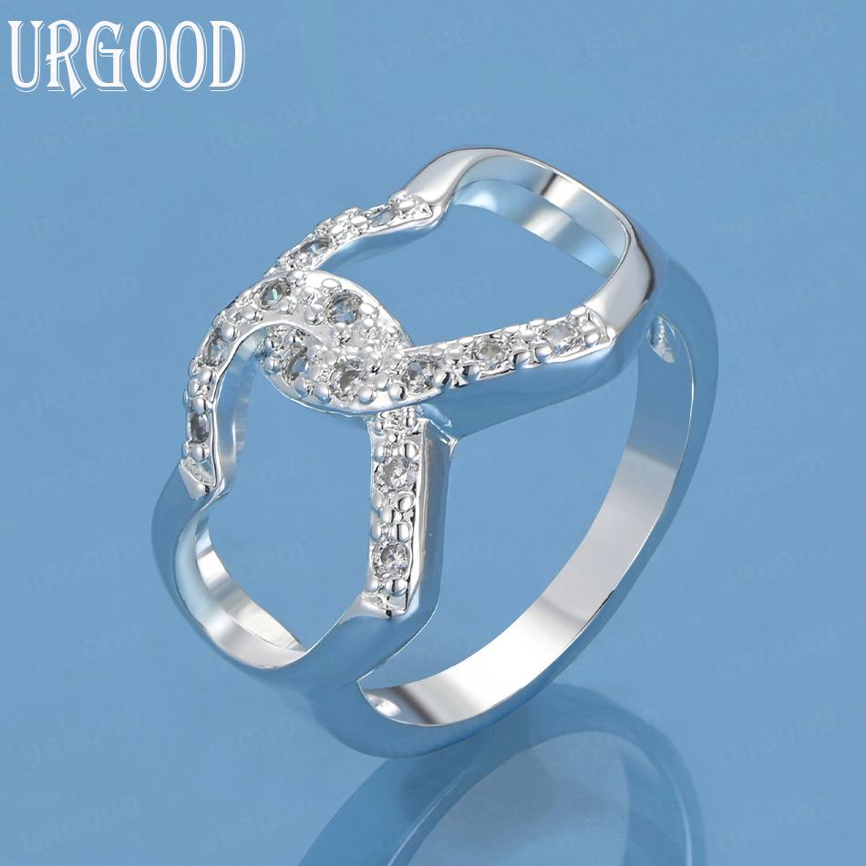 925 Sterling Silver Heart Shaped Ring AAA Zircon Wedding Jewelry