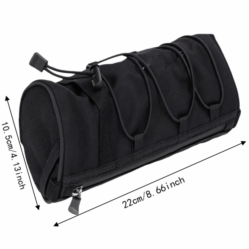 Compact Bike Front Bag Black Bike Front Pouch Durable Handlebar Storage Bag  Phone Storage