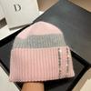 High-quality Angolan Long Rabbit Fur Rhinestone Knitted Hat, Winter Export To Russia, Warm Soft Waxy Plus Ear Protection Hat