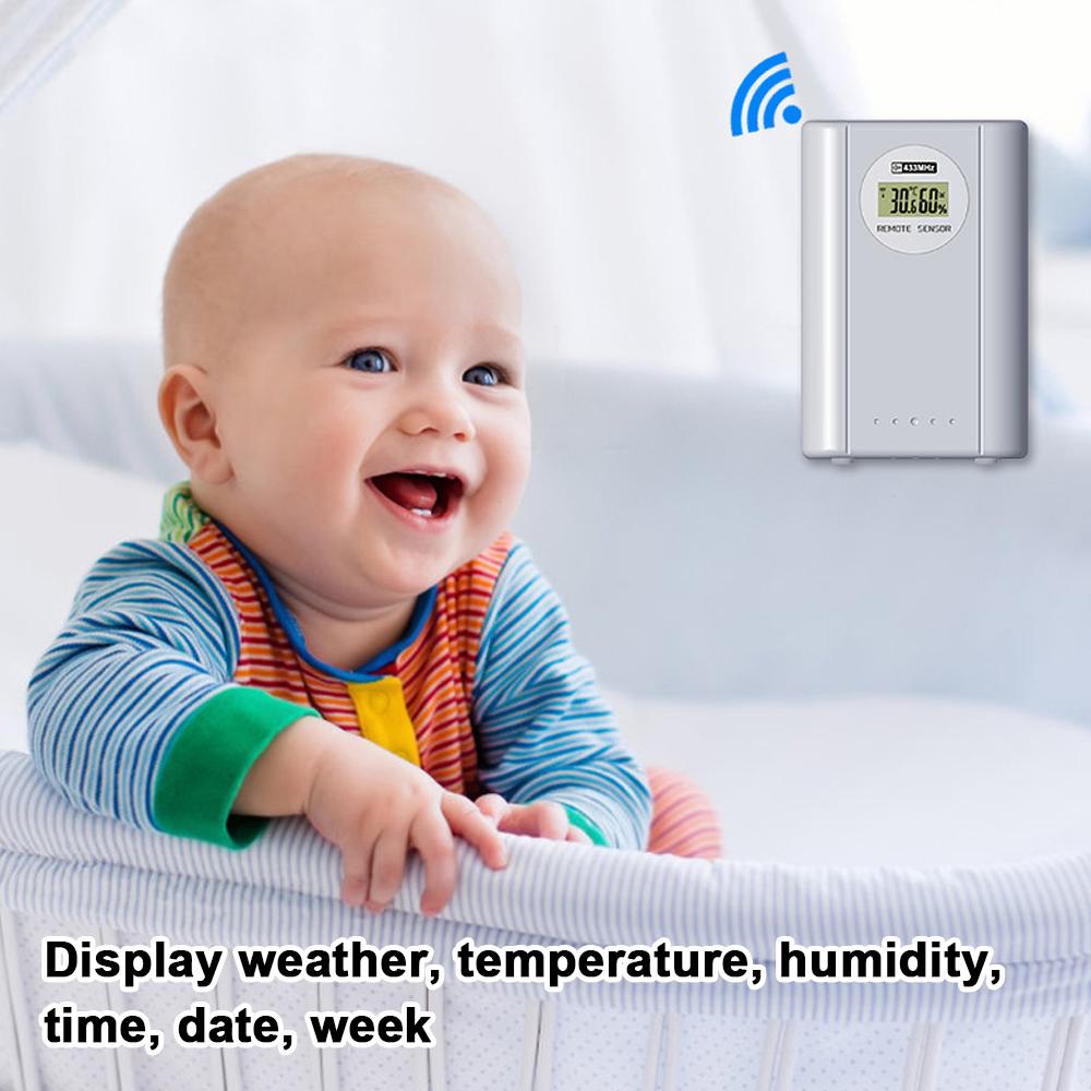 Multifunctional Wireless HomeOffice Weather Station Color Digital Display Clock 433MHz Outdoor and