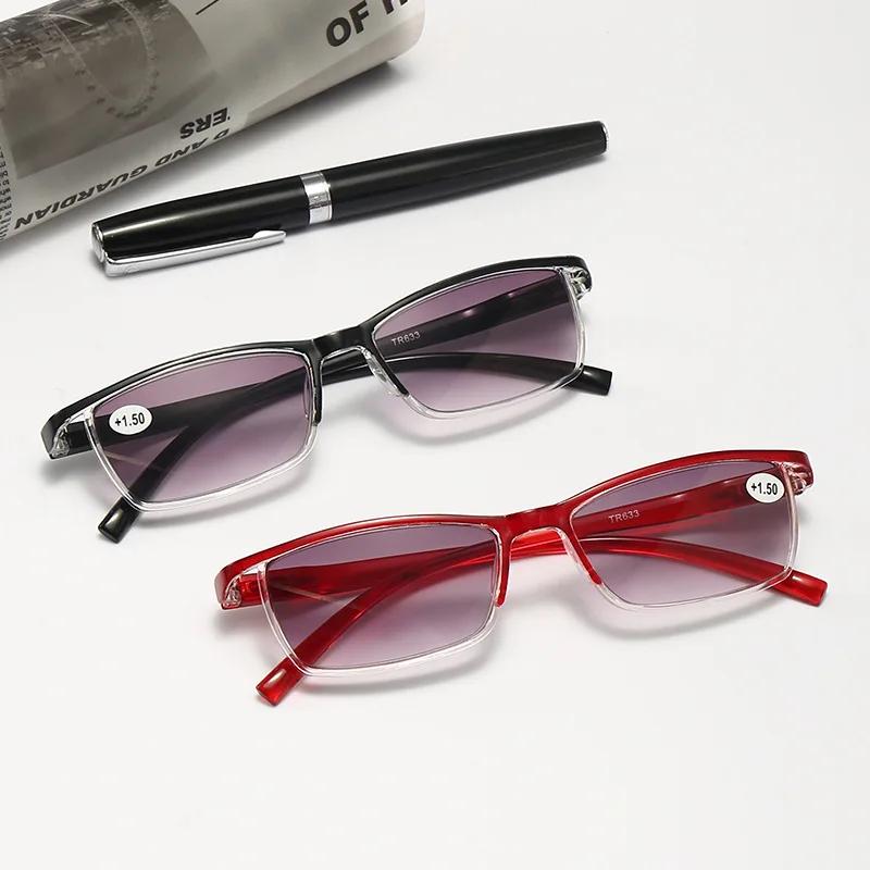 TR90 Reading Glasses for Man and Woman Fashion Business Gradient Color Unisex Eyewear Protection Portable Vintage Eyeglasses