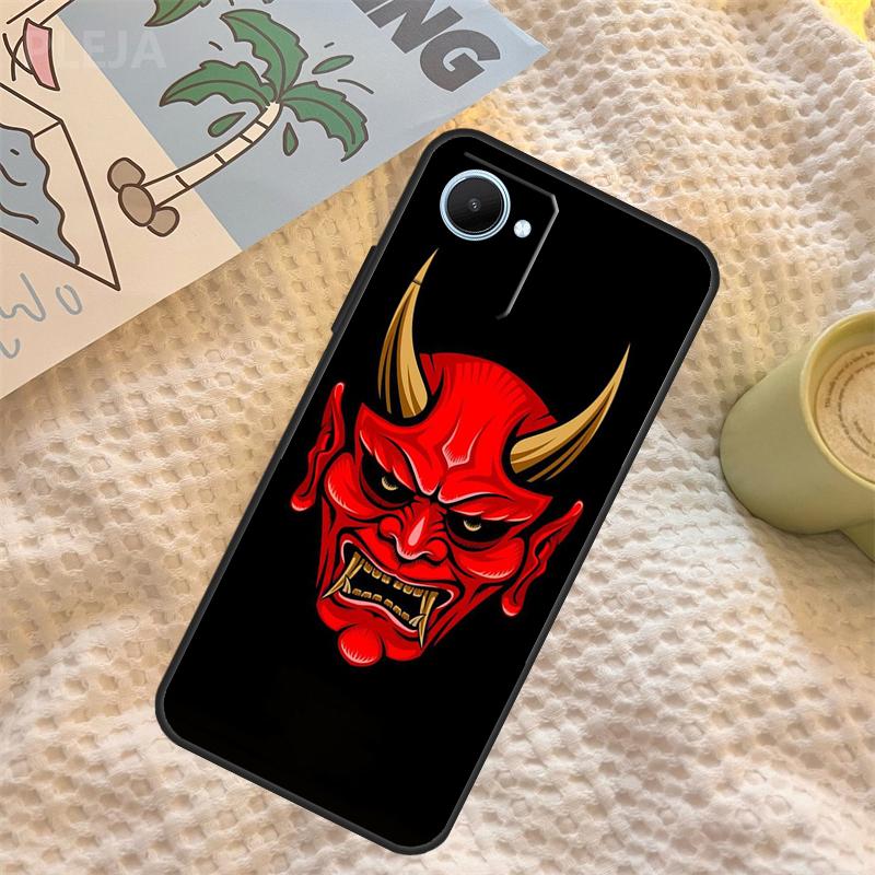 Samurai Oni Mask Case For Realme C71 C75 C61 C53 C55 C33 C63 C51 C65 C67 11 12 13 14 Pro Plus GT6 GT7 15 Pro