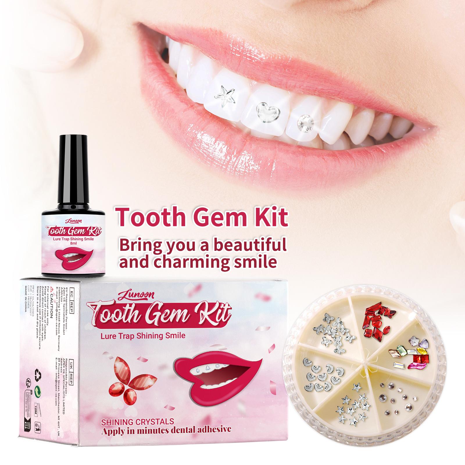 DIY Zahnschmuck Zahnstein-Kit Diy Kristalle Schmuck-Kit Professionelles Dental-Zahnstein-Kit Zahnsteine Unisex Zahndekoration beige