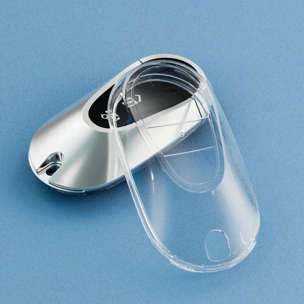 

1 шт. TPU прозрачный чехол для автомобильного ключа чехол держатель подходит для Mercedes C-Class S-Class EQE EQS W206 S206 X206/X254 V297/V295 прозрачный