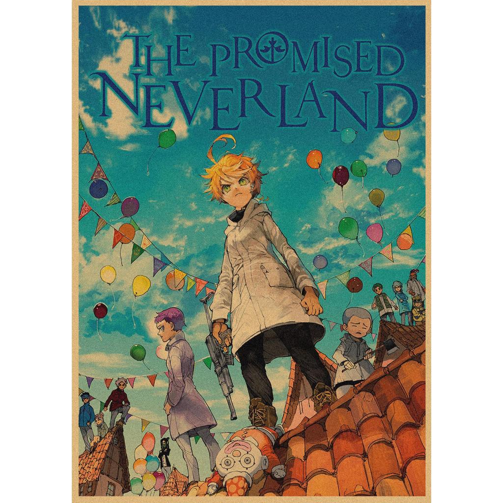 The Promised Neverland Anime Retro Kraft Paper Poster - Decorative Wall Art