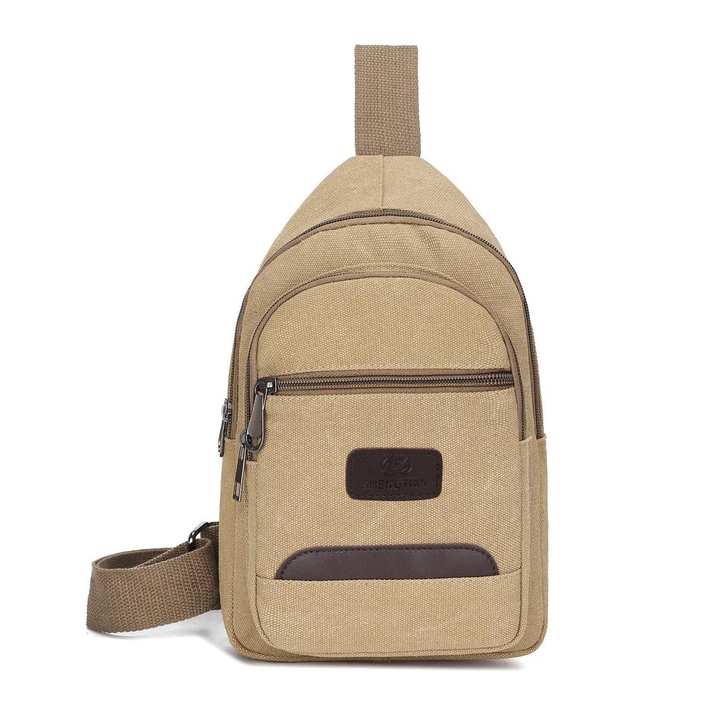 Men's Fashion Large Capacity Multi-functional Canvas Crossbody Chest Bag
