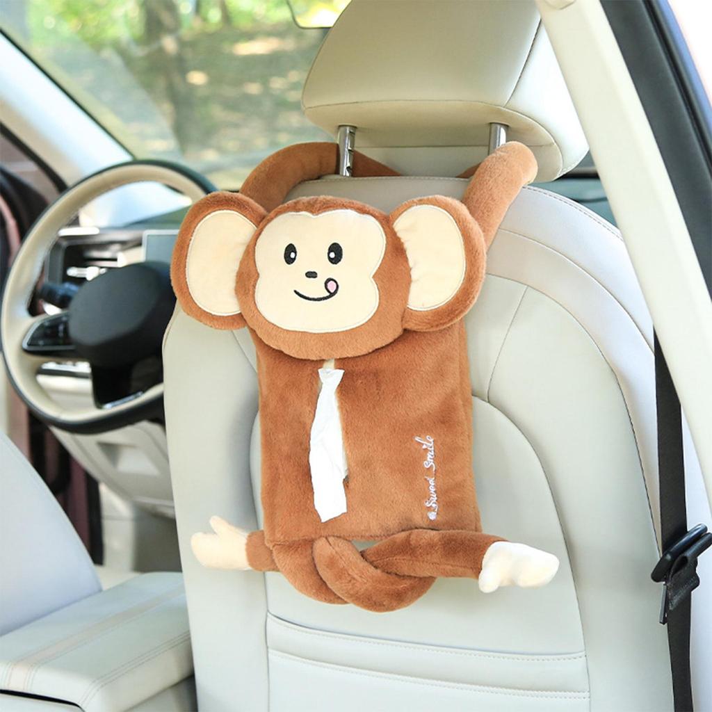 Taschentuchspender Für Auto Plüsch-Taschentuchbox-Halter Für Auto Serviettenbehälter Organizer Sitzlehne Für Fahrzeug Straße SUV Frauen Männer