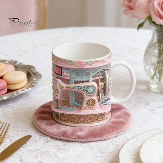 Personalized Accent Mug Crochet Ceramic Coffee Cup Yarn Hooks And Tools Design Knitting Mom Gift for Crocheting Moms Grandma Wife Daughter