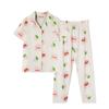 Japanese Small Fresh and Sweet Pajamas Women's Summer New Short-sleeved Trousers Loose Cardigan Women's Loungewear Two-piece Set