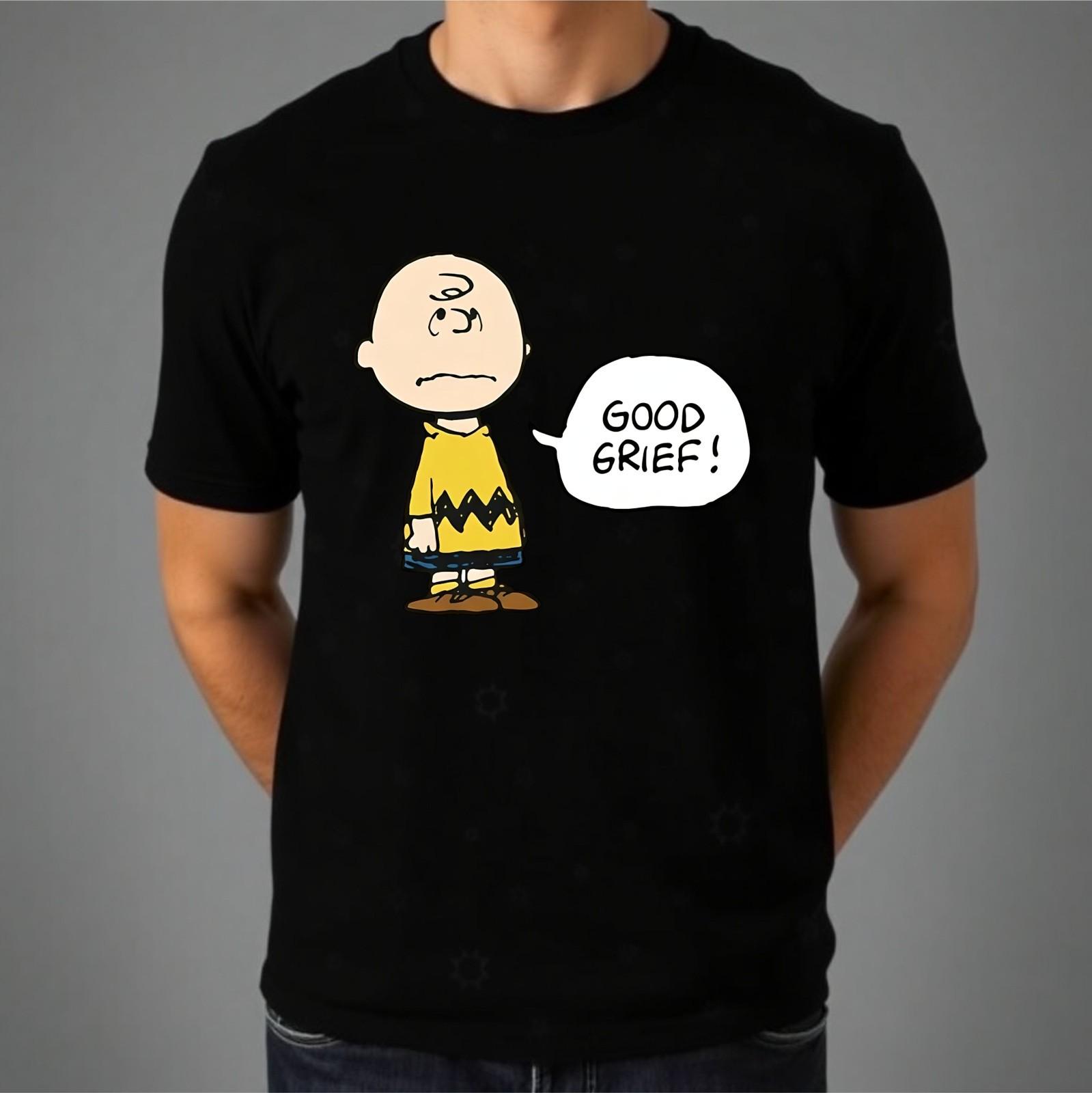 Good Grief T-shirt Peanuts Charlie Brown Face Vintage Top New Men s Gift Tee XXXXL