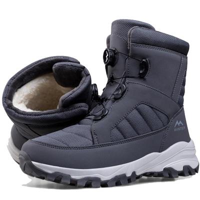 Winter Snow Boots Men Women Rotatory Button Snowboots Waterproof Outdoor Cotton Shoes Keep Warm High Top Man Hiking Winter Shoes