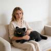 45cm New Cute Cat Lying Doll Plush kawaii Big Cuddly Pillow Cushion Black Cat Plush Toy Doll Home Decor For Kids Brithday Gift