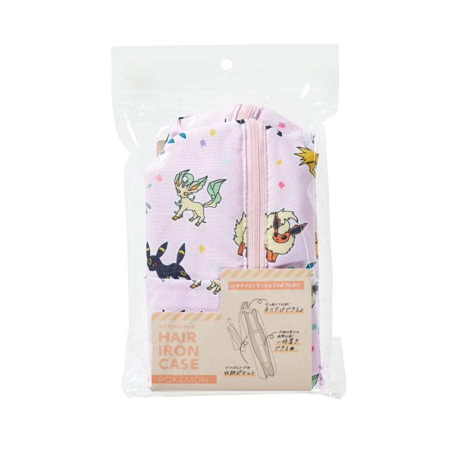 Pokemon Hair Iron Case Eevee Friends Pokemon Pikachu Cute Heat Resistant Hair Iron Pouch Uchwyt na żelazko Uchwyt na żelazko Wiszący Towary podróżne Podróż