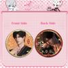 1PC Love and Deepspace Sylus Rafayel Zayne Xavier Anime Flowing Sand Badge Double Sided Pattern Brooch Cospaly Cartoon Gift 55MM